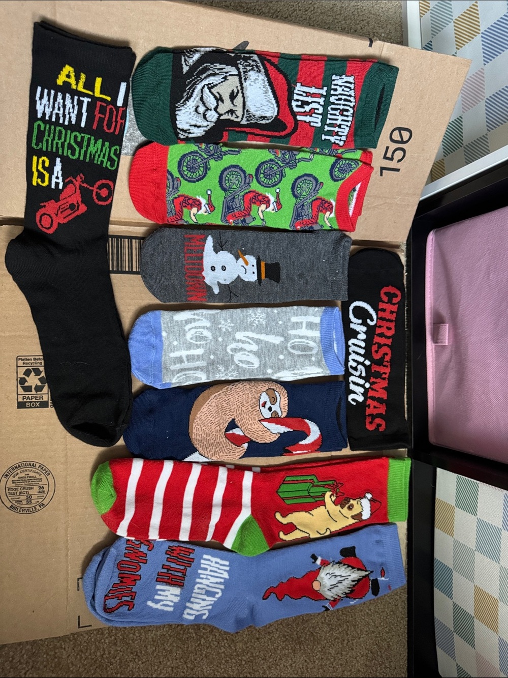 Men's Christmas Novelty Sock Assortment - Multi Color Holiday Designs